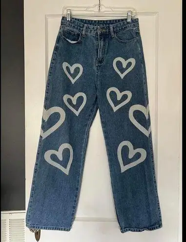 Cider Trendy Heart-Print Denim Jeans size Large