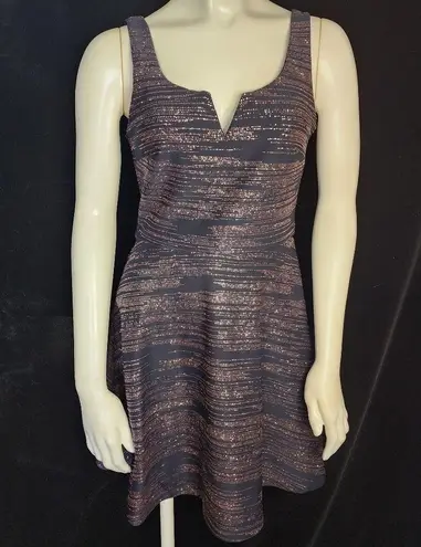 Nordstrom HP! NWT Rowa Navy Blue & Rose Gold Glittery Sleeveless Dress (M)