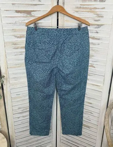 BODEN Women's 10R Abstract Blue Polka Dot Richmond 7/8 Cigarette Trouser Pants Size 10