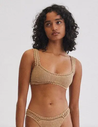 Free People NWT  She Made Me Essential Crochet Crop Bikini Top Size Medium