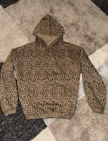 leopard print hoodie Brown