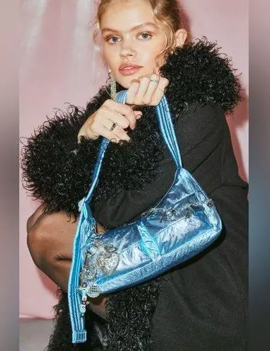 Baggu Metallic Light Blue Cargo Shoulder Bag NWT!