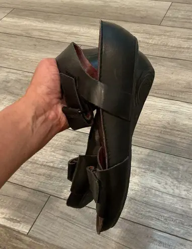 Sanita Vans Flats Leather Sandals Adjustable Straps Comfort Casual Black Sz 9