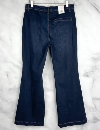 Gloria Vanderbilt NWT  Flare Trouser High Waisted Denim Jeans Dark Wash Boho 14