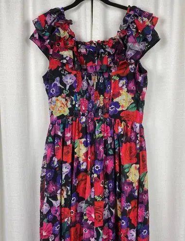 Ivy City Co Black Floral Havana Dress Sz.L NWT Size L