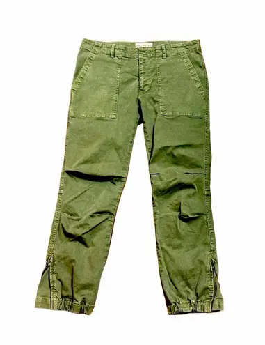 Nili Lotan Cropped French Military Pant In Camo Army Green