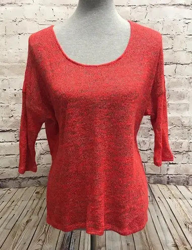 Mossimo Red Dolman Sweater Chiffon Back Large Red