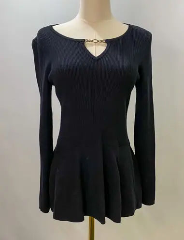 Black And Gold Flare Blouse Size M