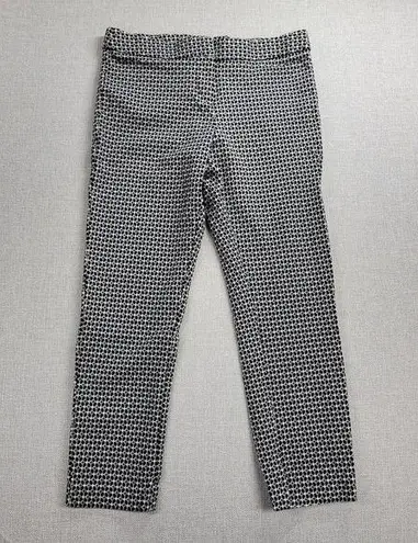Amanda & Chelsea Womens Pant Sz 6 Black White Geometric Ponte Stretch Slim Ankle