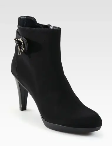 Stuart Weitzman Black Suede Waterproof Gore-Tex Ankle Booties 8