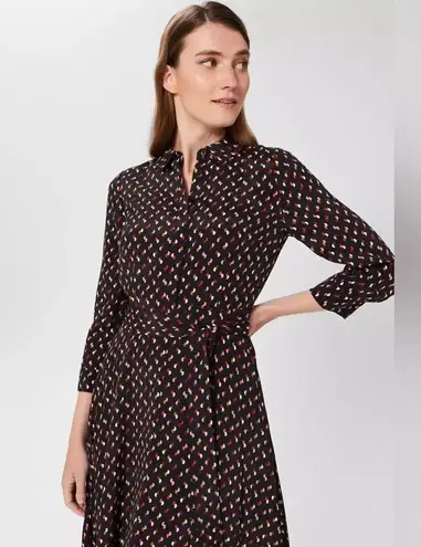 HOBBS LONDON Alex Midi Dress size 12 Black