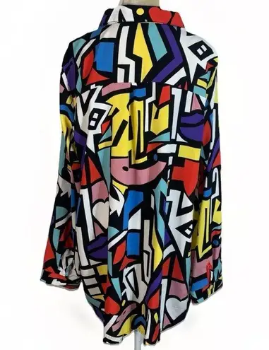 Big Dart Amazon geometric womens blouse multicolor size XXL