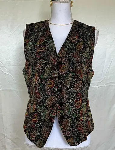 Talbots Talbot’s Paisley Vest Vintage Trendy Women’s Size 10 Medium