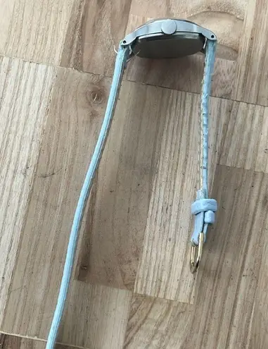 Timex Ladies Watch Vintage Mechanical Winding New Blue Strap White Round Dial