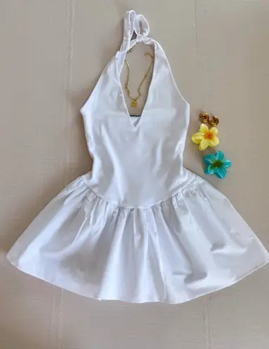 ZARA  halter white mini dress 
