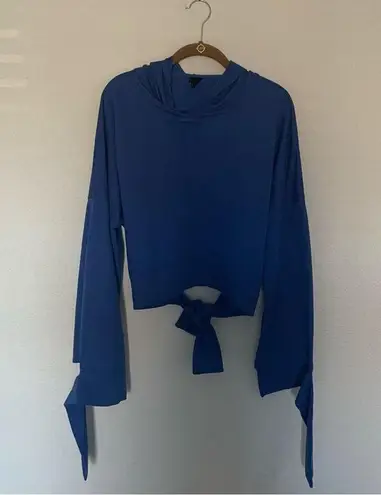 Cobalt Blue Hoodie Top with a tie back Size M