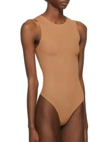SKIMS | Jelly Sheer Crewneck Thong Bodysuit in Sienna | Size XS