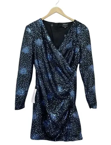 Bardot NWT Sequin Wrap Mini Cocktail Dress in Bijou Blue Women’s Size Medium NYE
