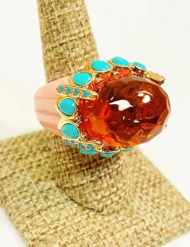 NWT Parker Kennedy “Candi” Statement Cocktail Ring Size 7/8 MSRP $90 Blue