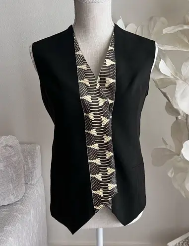 Akris Fernando Snakeskin Leather Wool Blend Long Sleeve Black Blazer And Vest
