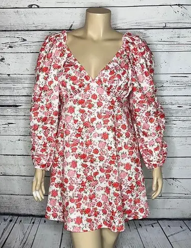 Fashion to figure FTF Size 1 Floral Print Puff Sleeve Mini Fit & Flare Dress