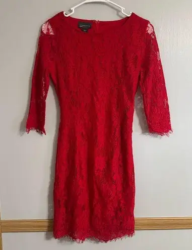 Covington Red All Over Lace Dress Size Small