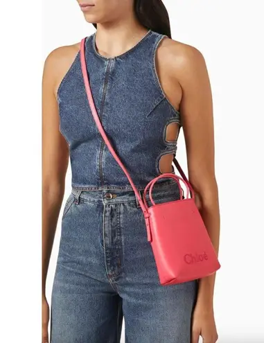 Chloé Chloe Sense Micro Tote Crossbody Bag Rosy Cherry Pink Womens Size OS