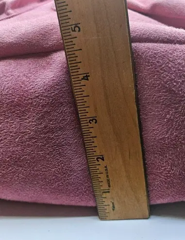 Supergirl Pink Faux Suede Backpack W/ Rhinestone Logo Furry Trim Bling Superhero