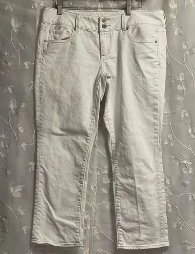 American Eagle  White Womens Artist Stretch Crop Ankle Jeans Pants Size 10 EUC