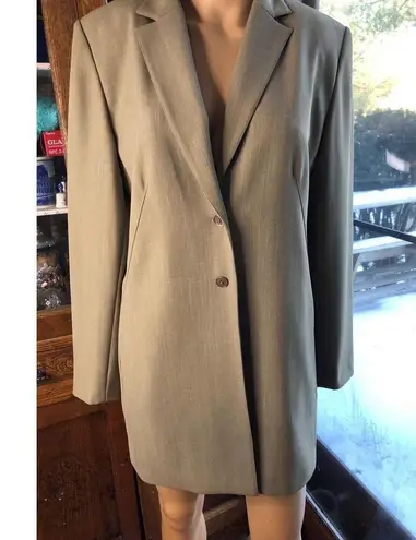 Travis Ayers green/khaki Long Blazer Coat Womens Single