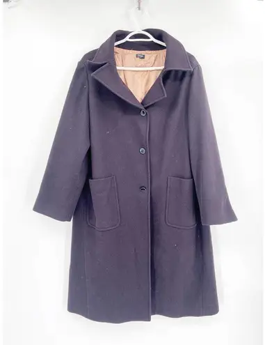 Jil Sander  Oversized Wool Cashmere Navy Blue Longline Overcoat Size 38