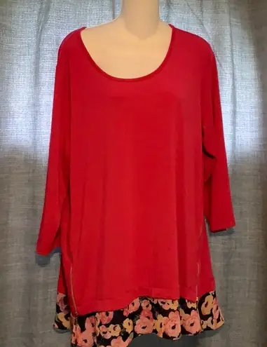 Kate & Mallory Ladies sz XL Top pink w/ruffle