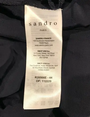 Sandro Claudia Shirred Polka Dot Mini Dress Marine (Please Read)