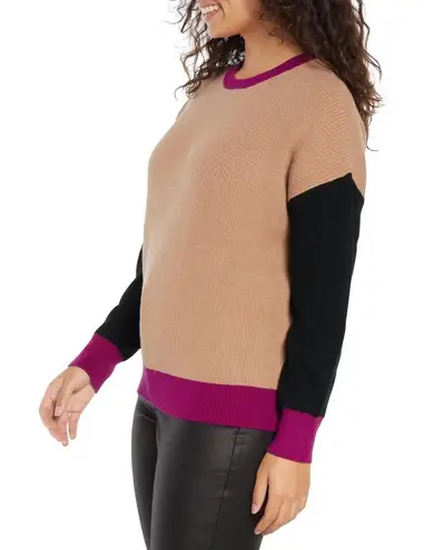 EXPRESS  Tan Color-block Relaxed Sweater Sz XS - NEW - Image 1