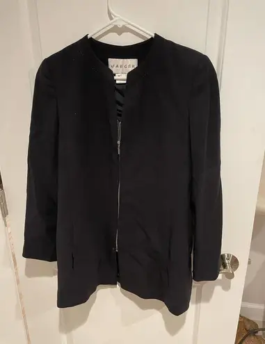 Jaeger Vintage wool black zip up coat 8/10
