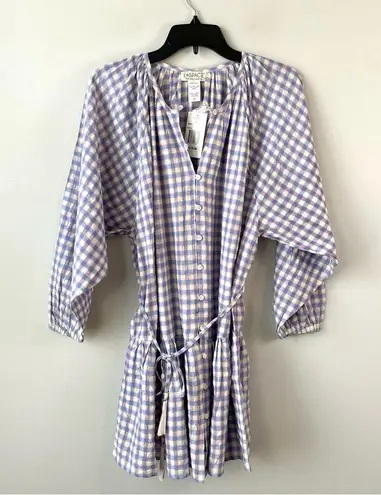 l*space L* Vida Mini Dress Gingham Print Blue Purple S