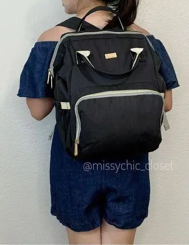 Maydolly Baby Girl or Boy Waterproof Travel Diaper Backpack Bag Black