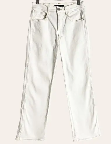 3x1 Anthropologie  Joni White Stitched High Rise Straight Leg Jeans Size 26