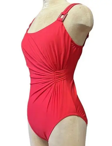 MiracleSuit Swimsuit Red One Piece Bling Wrap 10