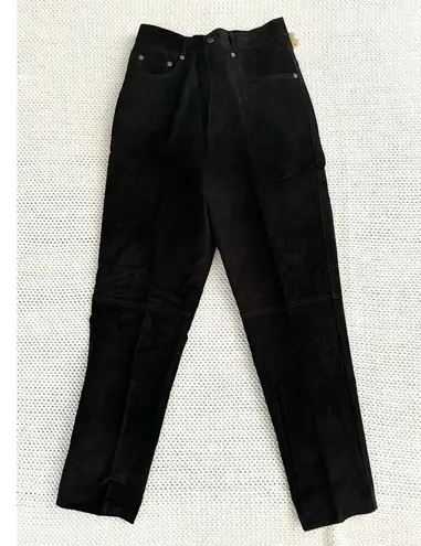 Contrasts Vintage Deadstock Black Leather High Rise Straight Leg Pants 11 Korea