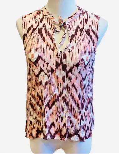 Evereve Pink Brown Printed Blouse Top Lightweight Animal Print M