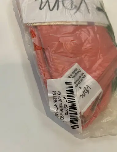 Blair VDM The Label Swim Reversible Bikini Top in Peach Rib/ Matte Peach