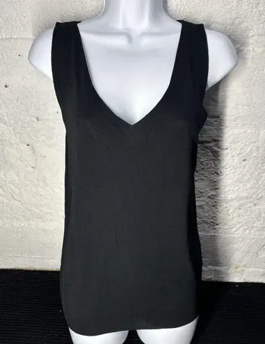 Vila Milano Tank Top Women Black Viscose V-Neck Sleeveless Comfort Pullover
