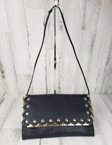 Jenny Tee Solid Black Embellished Shoulder Bag Women's Purse
