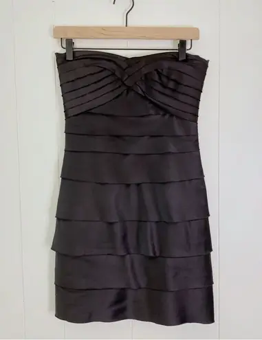 Rubber Ducky Productions Black Strapless Satin Bandage Dress S