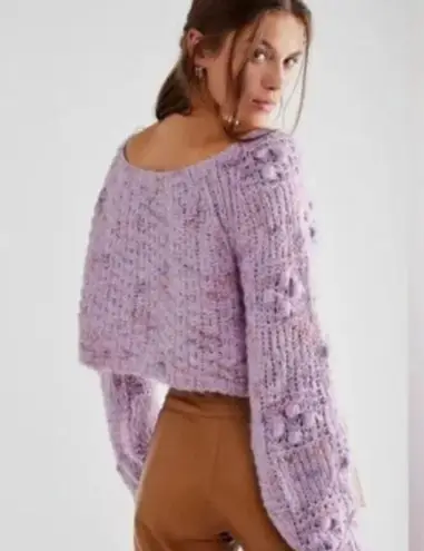 Free People NWT  Sunset Cloud Pullover Sweater In Violet Glow Combo