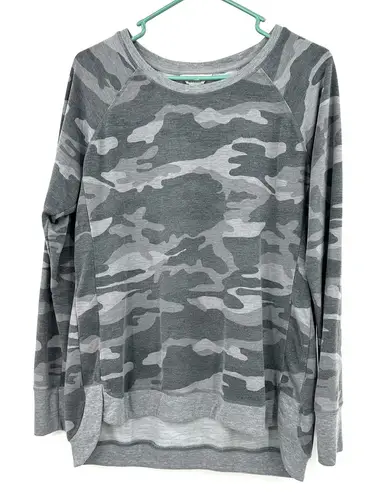 Danskin  Size Large Sweater Gray Camo‎ Pullover Oversized Casual Lounge Everyday thumbnail 1