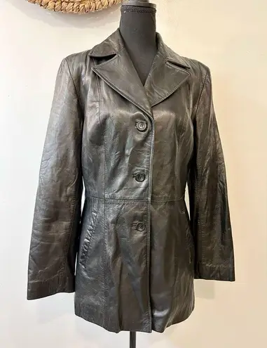 Siena Studio Black Leather Jacket Size Small