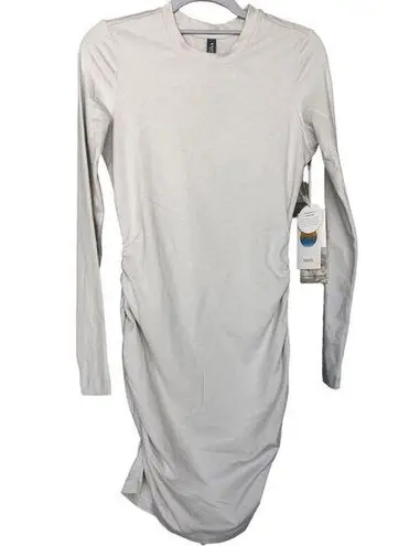 Vuori Long Sleeve Halo Essential Stretch Knit Dress Salt Heather Small New $128