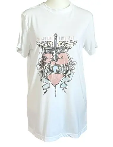 American Classics Bon Jovi Vintage Style Short Sleeve Band Tee White Size Small